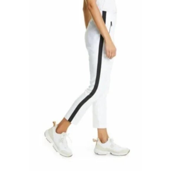 Rag & Bone The Classic Simone Pants White‎ Black Side Stripe Zip Pockets 6 $325 - Picture 3 of 14